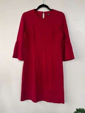 J.McLaughlin Red Keaton Bainbridge Bell Sleeve Dress